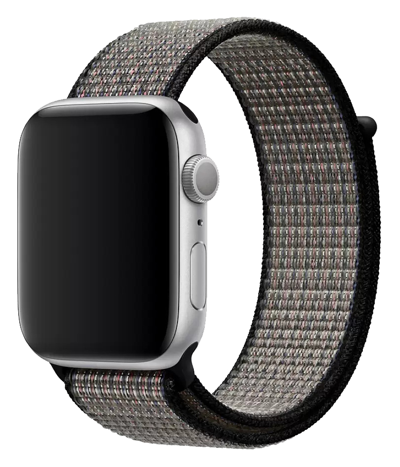 Ремешок спортивный браслет Apple Watch 42/44 мм серый/черный